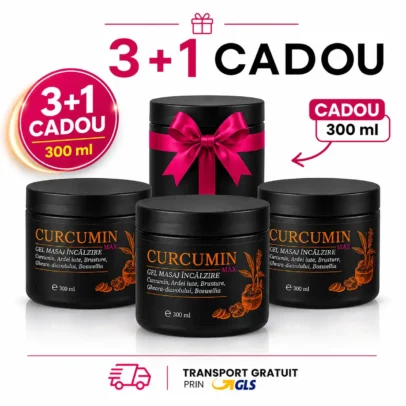 Pachet 3x Gel Curcumin MAX Ortofino 300ml plus 1 gel cadou surpriză transport gratuit