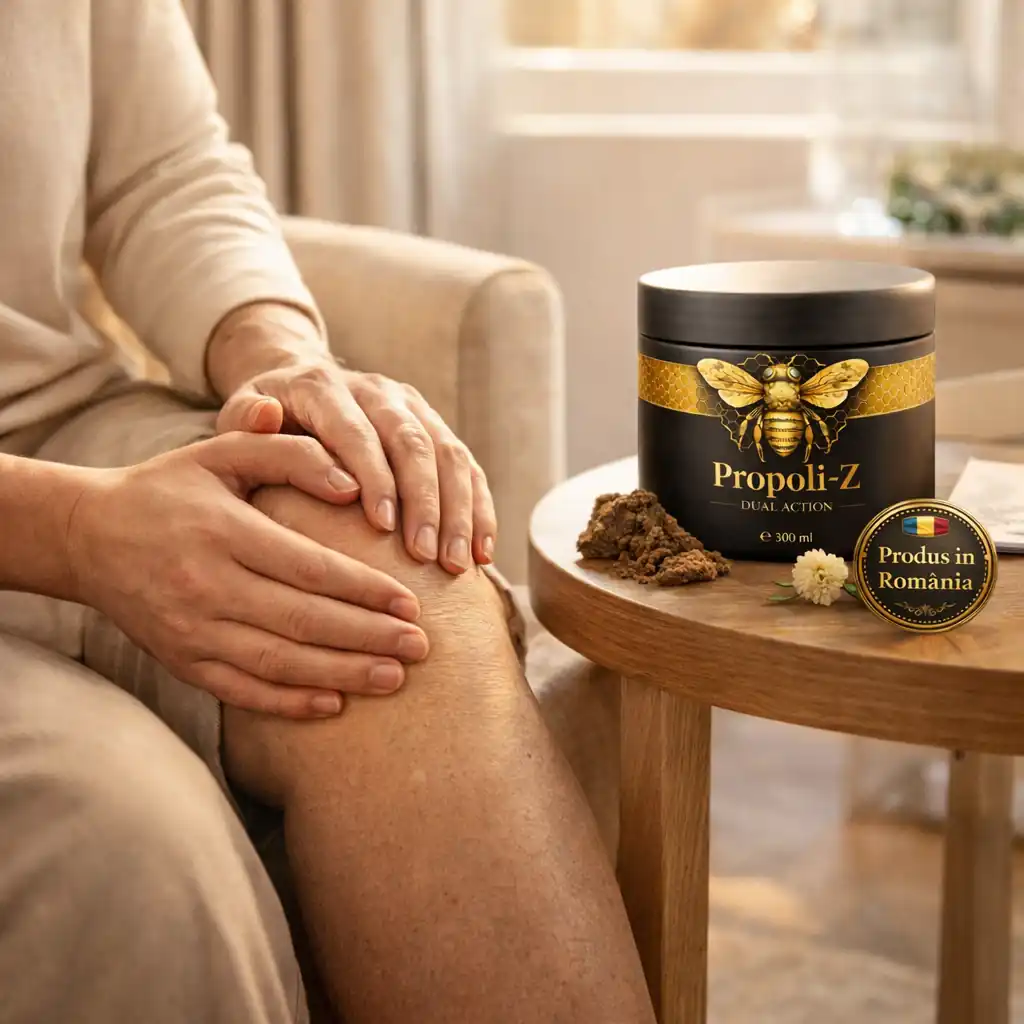 masaj cu gel antiinflamator articulatii Propoli-Z pentru calmarea durerilor de genunchi si spate
